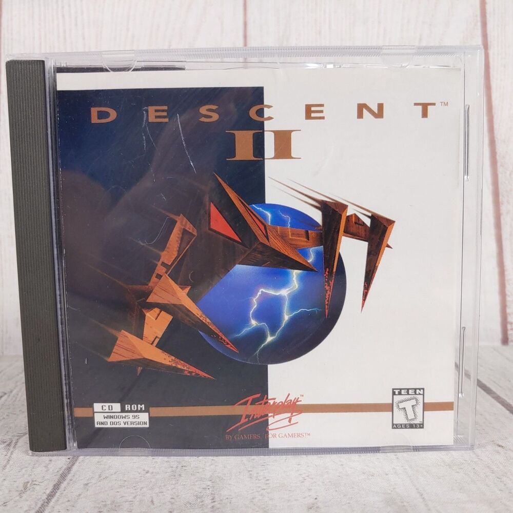 Vintage Descent II 2 PC CD-ROM Game Windows 95 DOS Interplay Jewel Case TESTED
